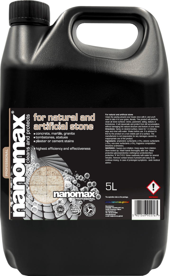 Stone Cleaner for Statues and Tombstones, nanomax PRO, 5000 ml