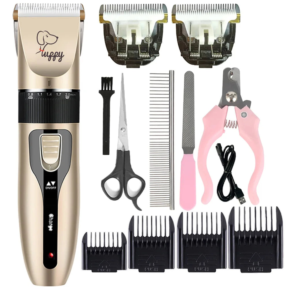 VelyZoo cordless pet grooming clipper in gold on a clean background