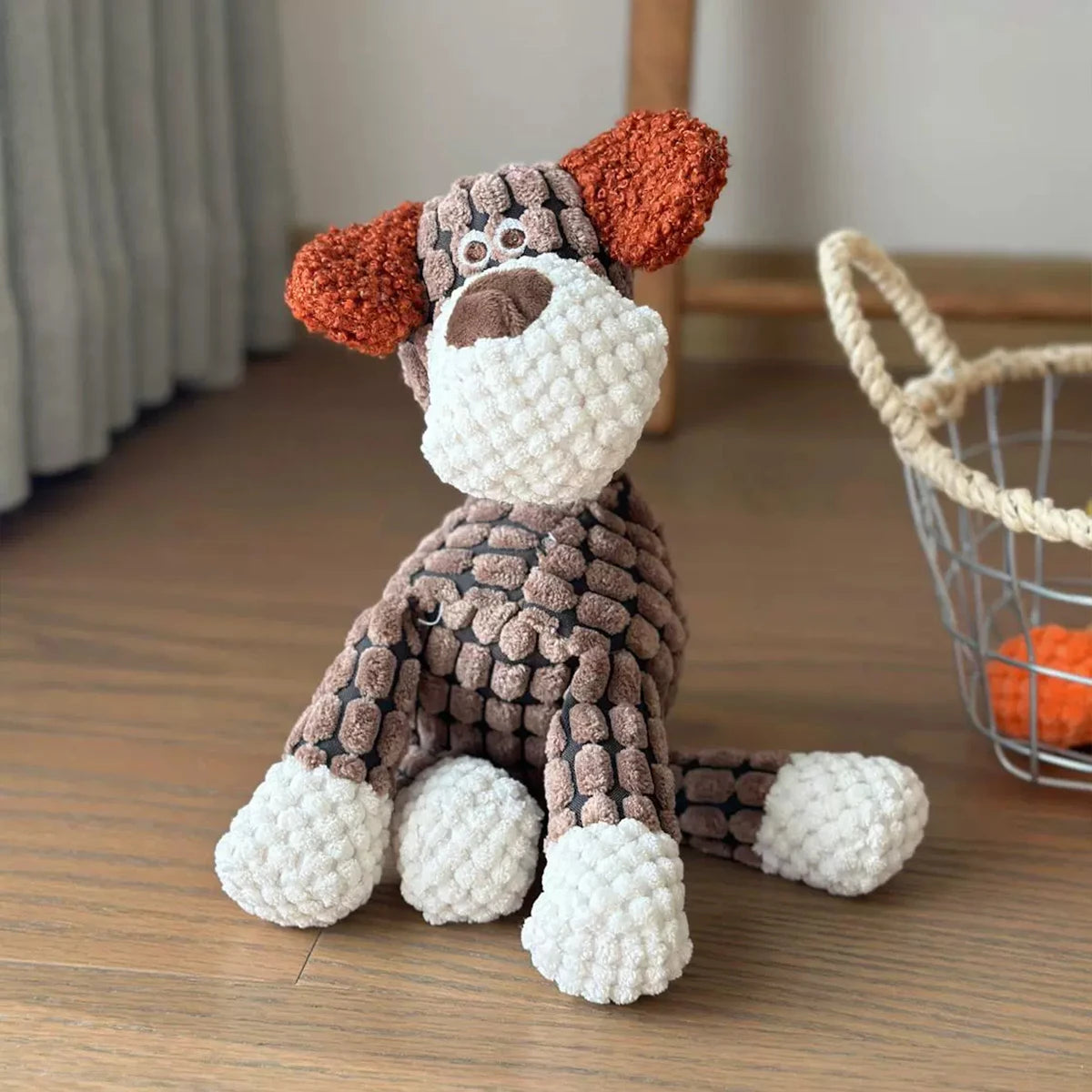 Chocolate Color Donkey Plush Squeaky Dog Toy – Soft Chew & Play Companion
