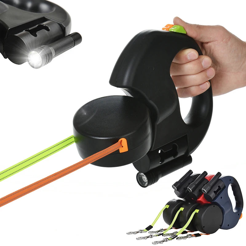 360-degree tangle-free swivel on dual dog leash