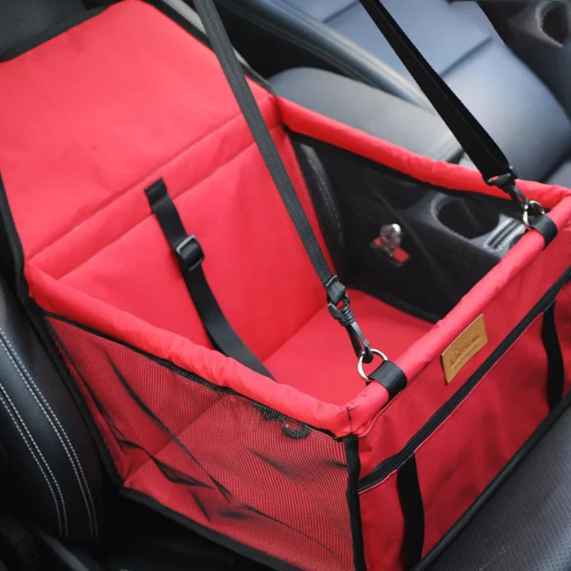 Folded dog car seat carrier for compact storage