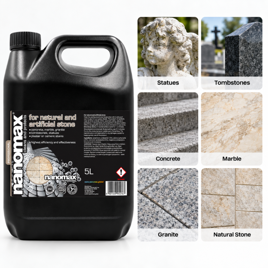 Stone Cleaner for Statues and Tombstones, nanomax PRO, 5000 ml