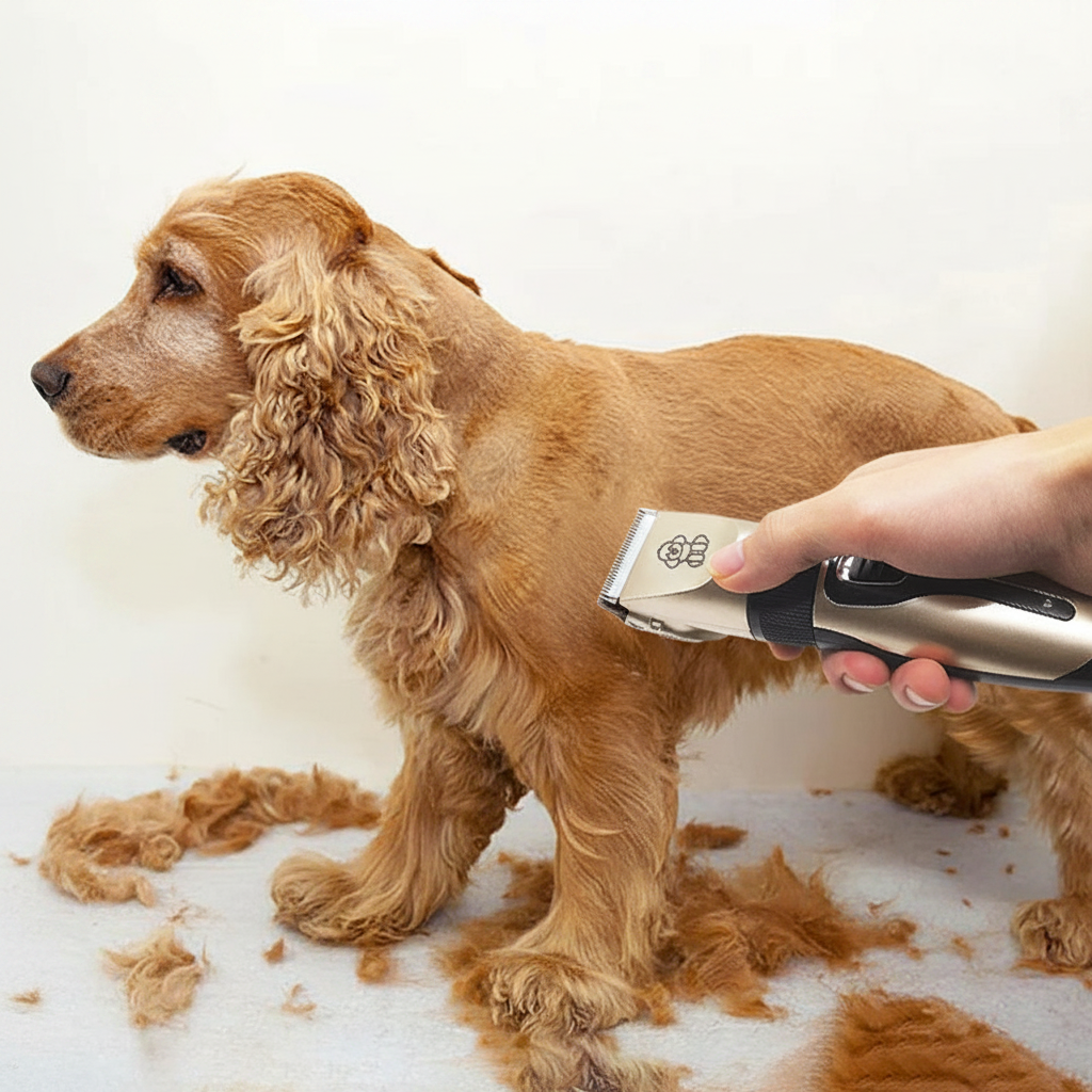 VelyZoo Cordless Pet Grooming Clipper - grooming a Cocker Spaniel at home
