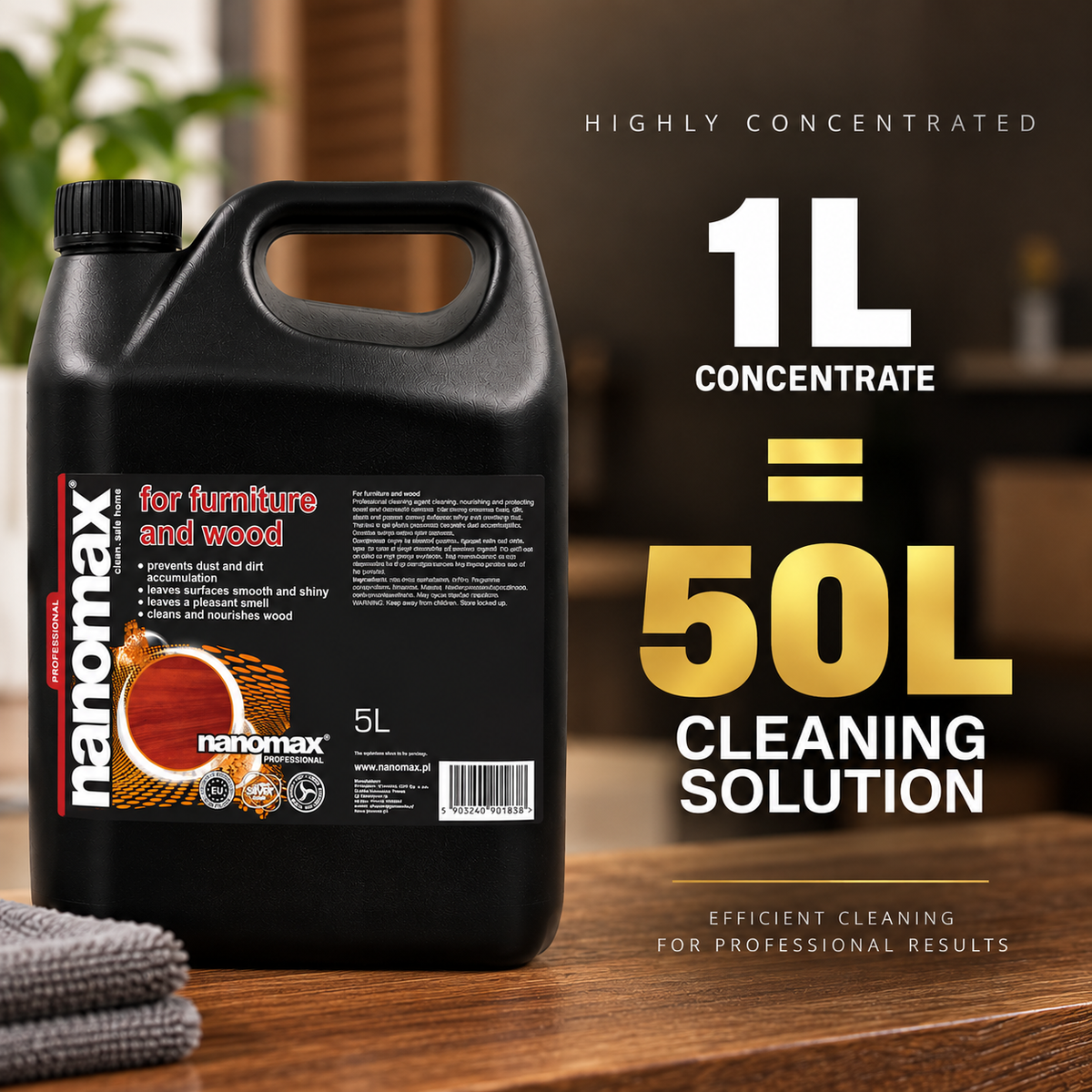 Furniture and Wood Cleaner, nanomax PRO, 5000 ml