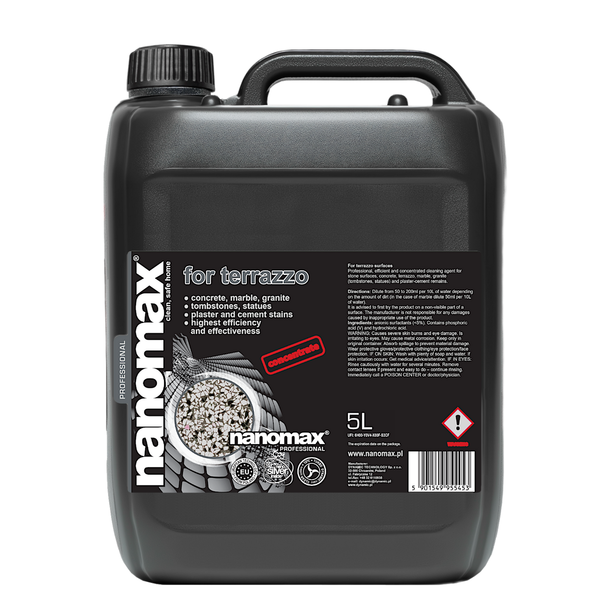 Floor Cleaner for Paving, Terrazzo and Stone, nanomax PRO, 5000 ml